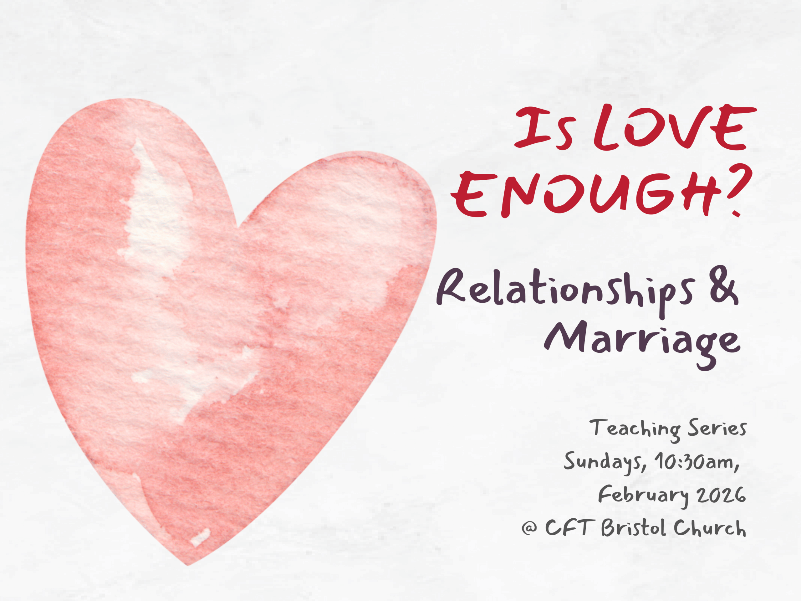 Is Love Enough? (Part 1)